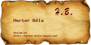 Herter Béla névjegykártya